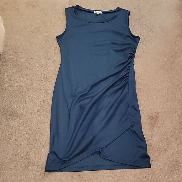AVLN studio teal side ruched tank dress sz med - Picture 8 of 9